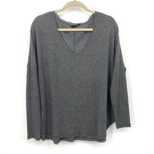 Out From Under Urban Outfitters Women Size‎ Small Shirt Long Sleeve Waffle Gray
